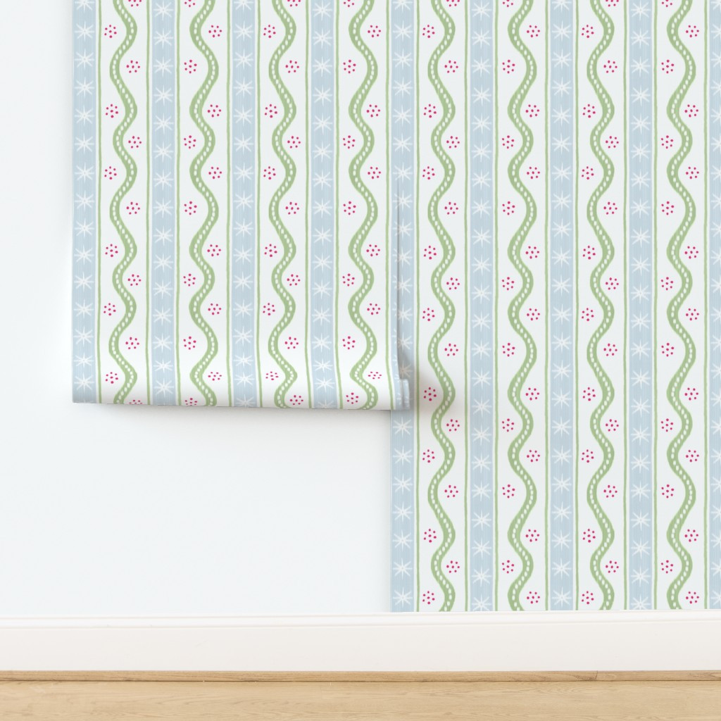 Custom CHARLIE Custom Soft Blue and Green and Hot Pink copy 2 Wallpaper | Spoonflower | Spoonflower