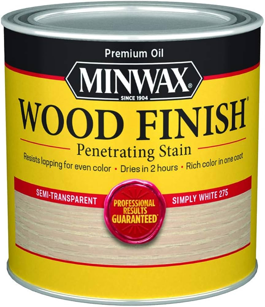 Minwax Wood Finish 227654444, 1/2 Pint, Simply White | Amazon (US)