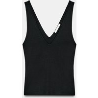 Zara - Rib V-Neck Top - Black - S - Woman | Zara US