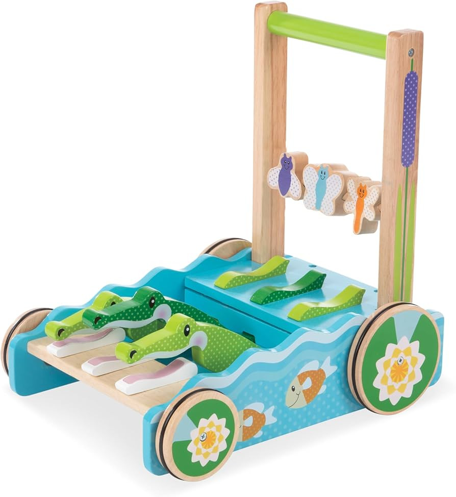Melissa & Doug First Play Chomp and Clack Alligator Wooden Push Toy and Activity Walker - Pretend... | Amazon (US)