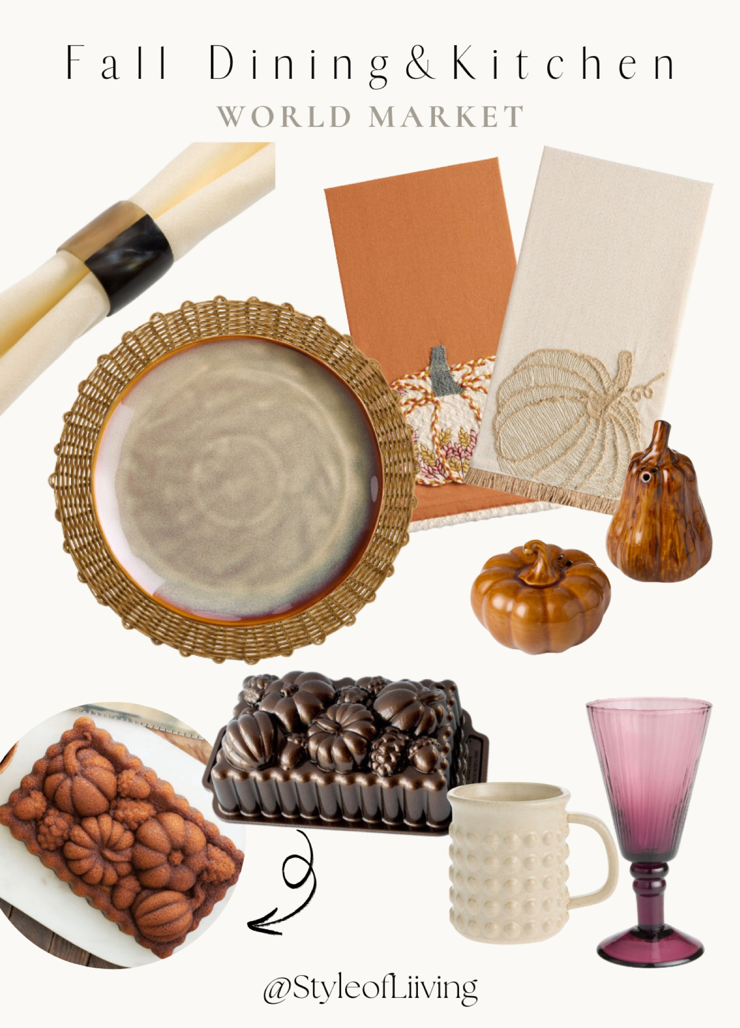 Fall dining, kitchen, and tablescape from World Market! Dinner plates, placemats, kitchen towels, drinkware, napkin rings, baking pan, coffee mugs, salt and pepper shakers.

#LTKHome #LTKSeasonal #LTKParties