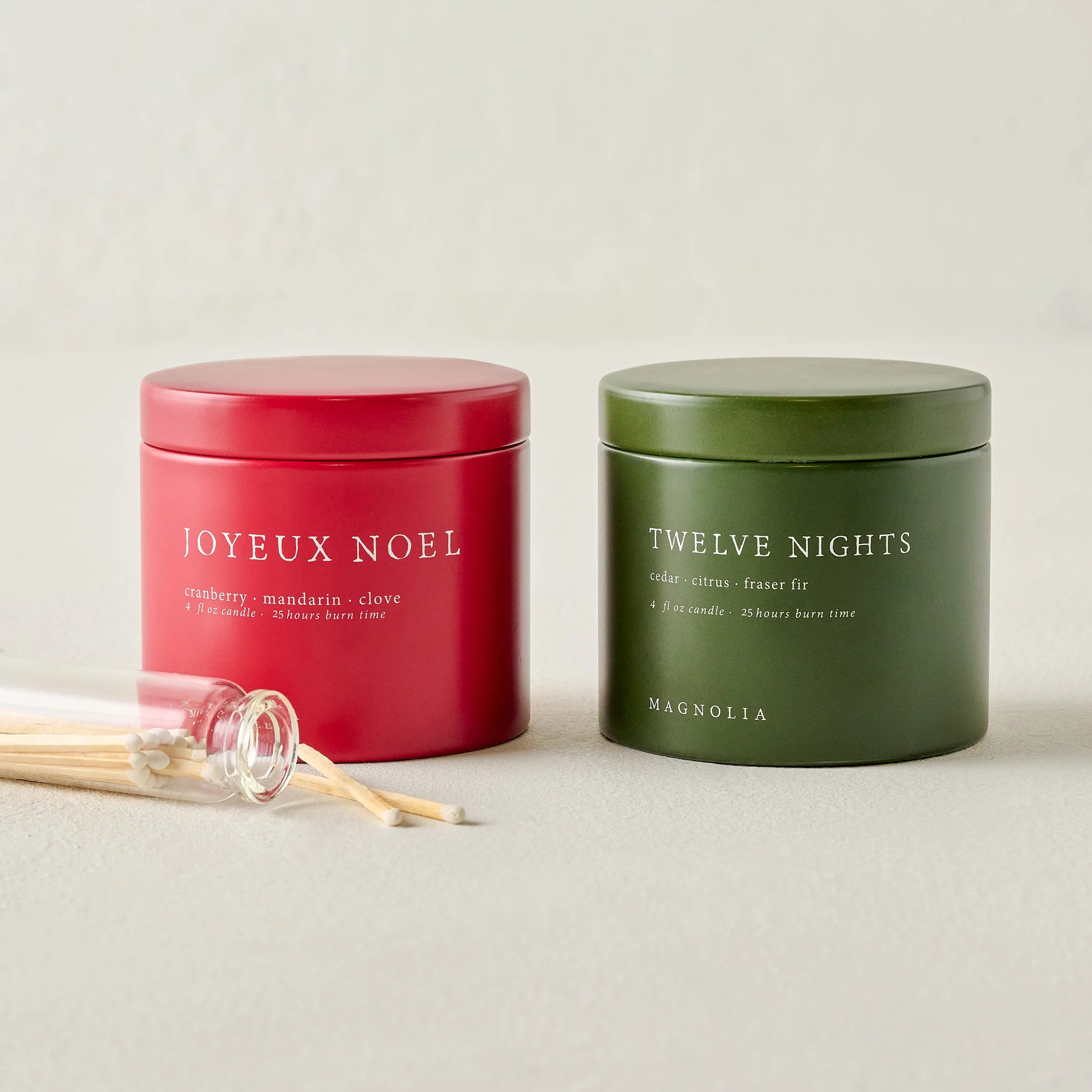 Magnolia Joyeux Noel and Twelve Nights Candle Tin Bundle | Magnolia