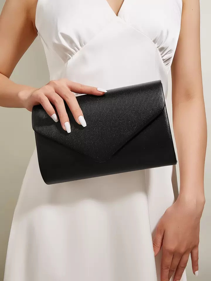 Black Envelope Bag PU Minimalist For Daily Life | SHEIN