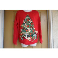 Knit Vintage Ugly Christmas Sweater Tree Ornaments Size Small | Etsy (US)