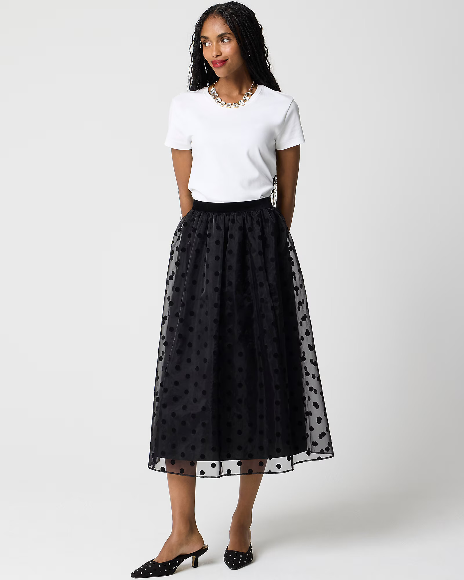 Dot midi skirt | J.Crew Factory