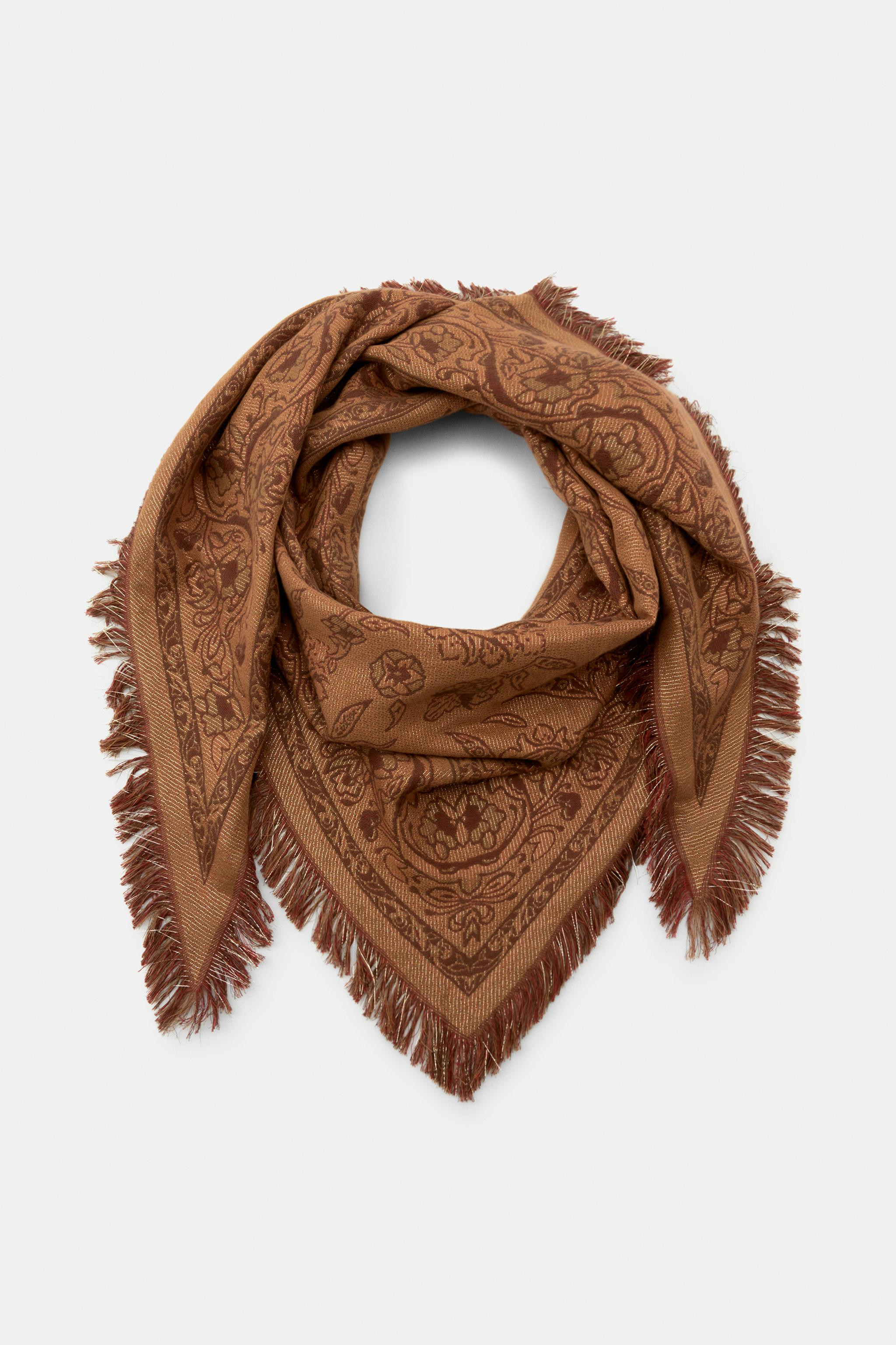 JACQUARD TRIANGULAR SCARF | Zara US