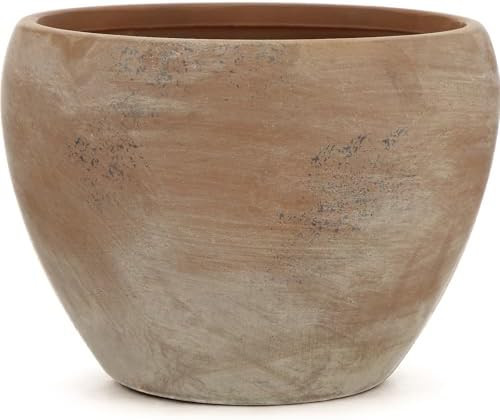 8" Large Terracotta Ceramic Pots Pure Beige Farmhouse Planters Decorative Plant Pot Wide Mouth wi... | Amazon (US)