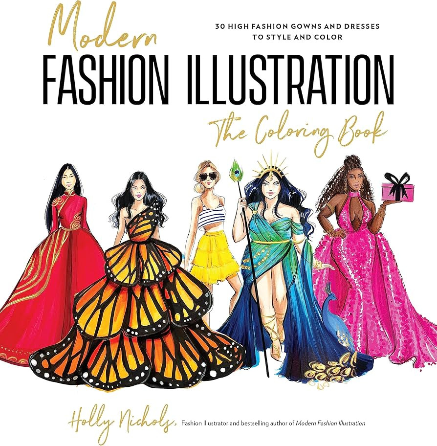 Modern Fashion Illustration: The Coloring Book: 40+ High Fashion Gowns and Dresses to Style and C... | Amazon (US)