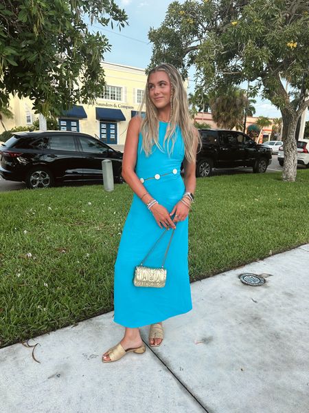 Simon Miller blue dress. Rent the runway use the code SLOANERTR. Gold Tory Burch bag. Franco Sarto gold sandals. #outfit #fashion #style #ootd #ootn #outfitoftheday #fashionstyle  #outfitinspiration #outfitinspo #tryon #tryonhaul#lookbook #outfitideas #currentlywearing #styleinspo #outfitinspiration outfit, outfit of the day, outfit inspo, outfit ideas, styling, try on, fashion, affordable fashion. 

#LTKItBag #LTKShoeCrush #LTKStyleTip