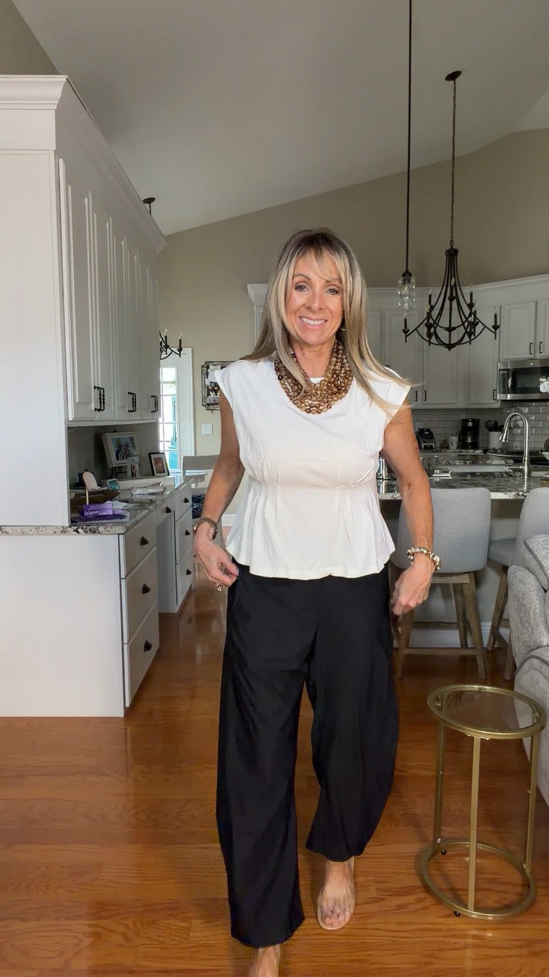 Easy outfit idea, the cutest little peplum tee and look for less pants! 

#LTKootd #LTKOver40