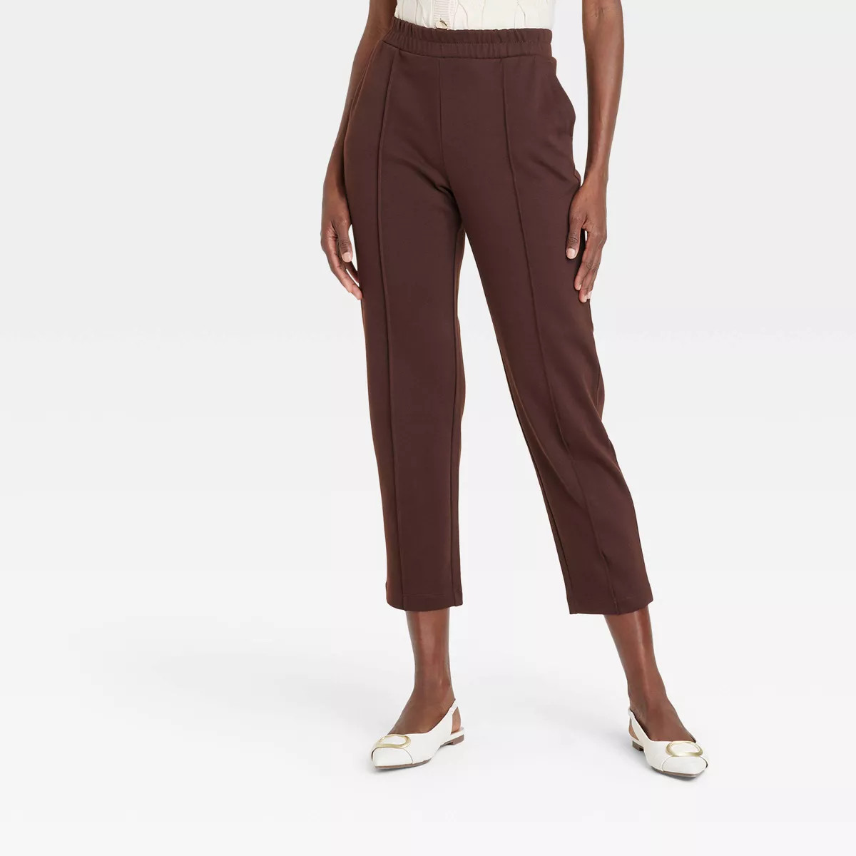 Women's High-Rise Tapered Ankle Knit Pull-On Pants - A New Day™ | Target
