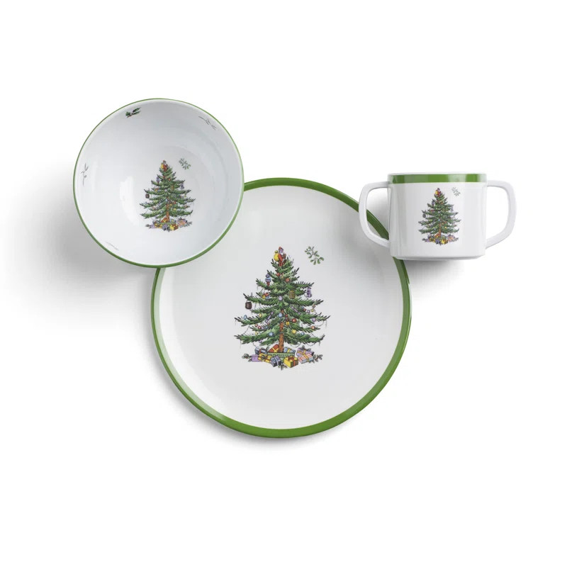 Spode Christmas Tree 3-Pc Childrens Melamine Set | Wayfair North America