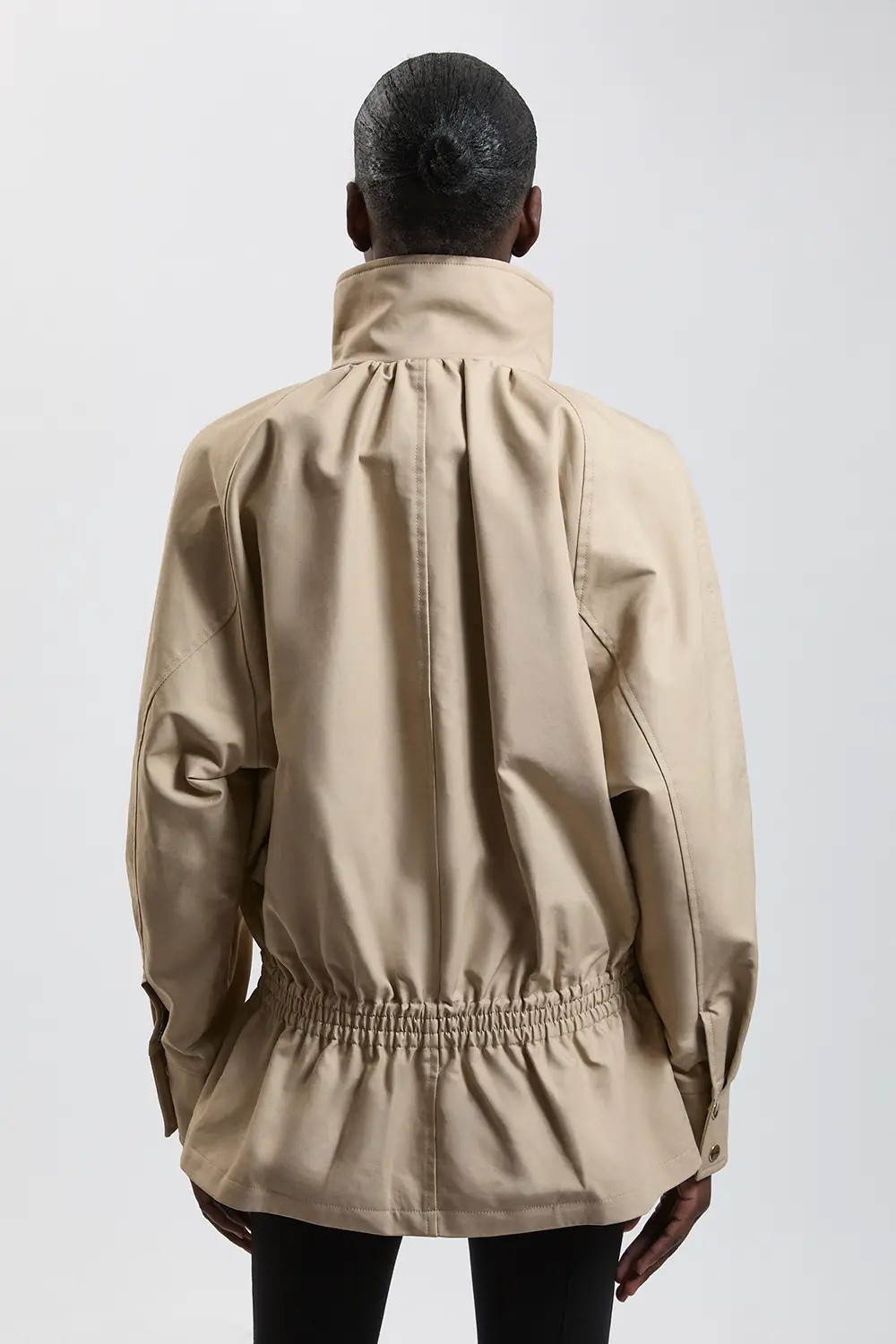 Trench Check Mix Funnel Neck Jacket | Karen Millen