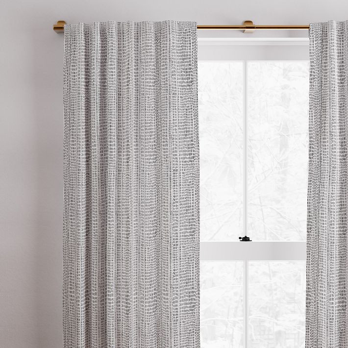 Cotton Canvas Bomu Curtains (Set of 2) - Black | West Elm (US)