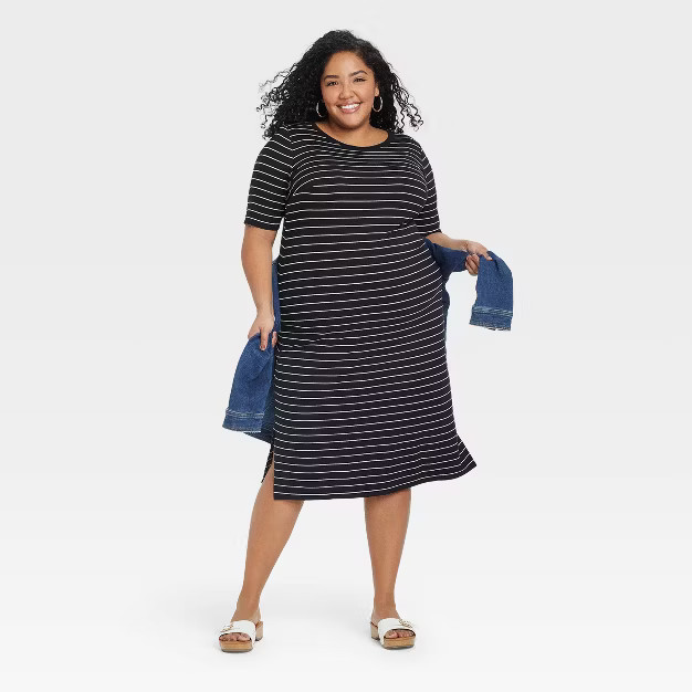 Women's Plus Size Short Sleeve Knit T-Shirt Dress - Ava & Viv™ | Target