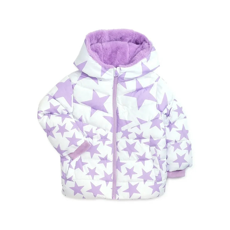 Swiss Tech Baby and Toddler Girls Puffer Jacket with Hood, Sizes 12M-5T | Walmart (US)