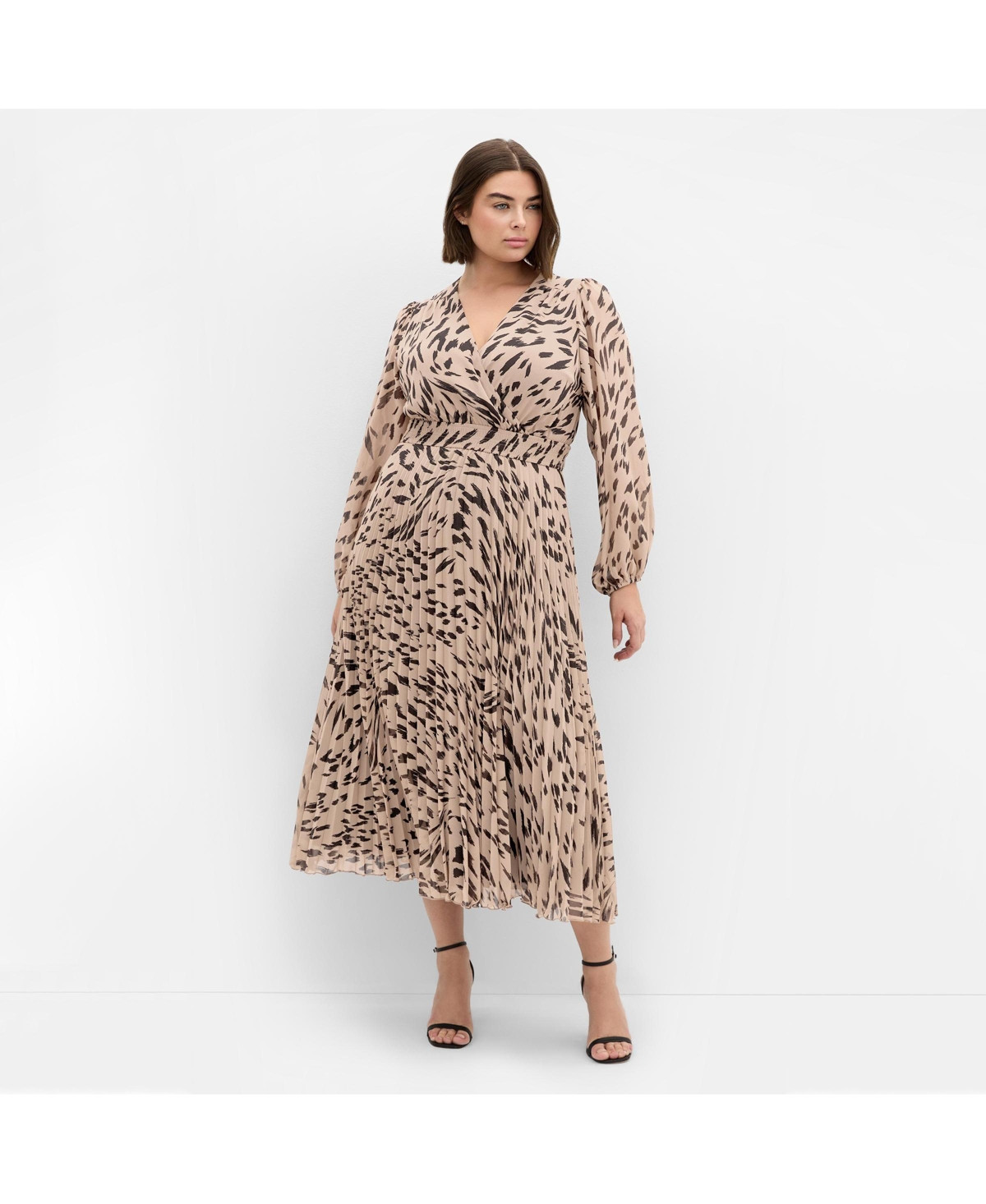 City Chic Women's Georgina Animal Print Dress - Abstract leopard | Macy's