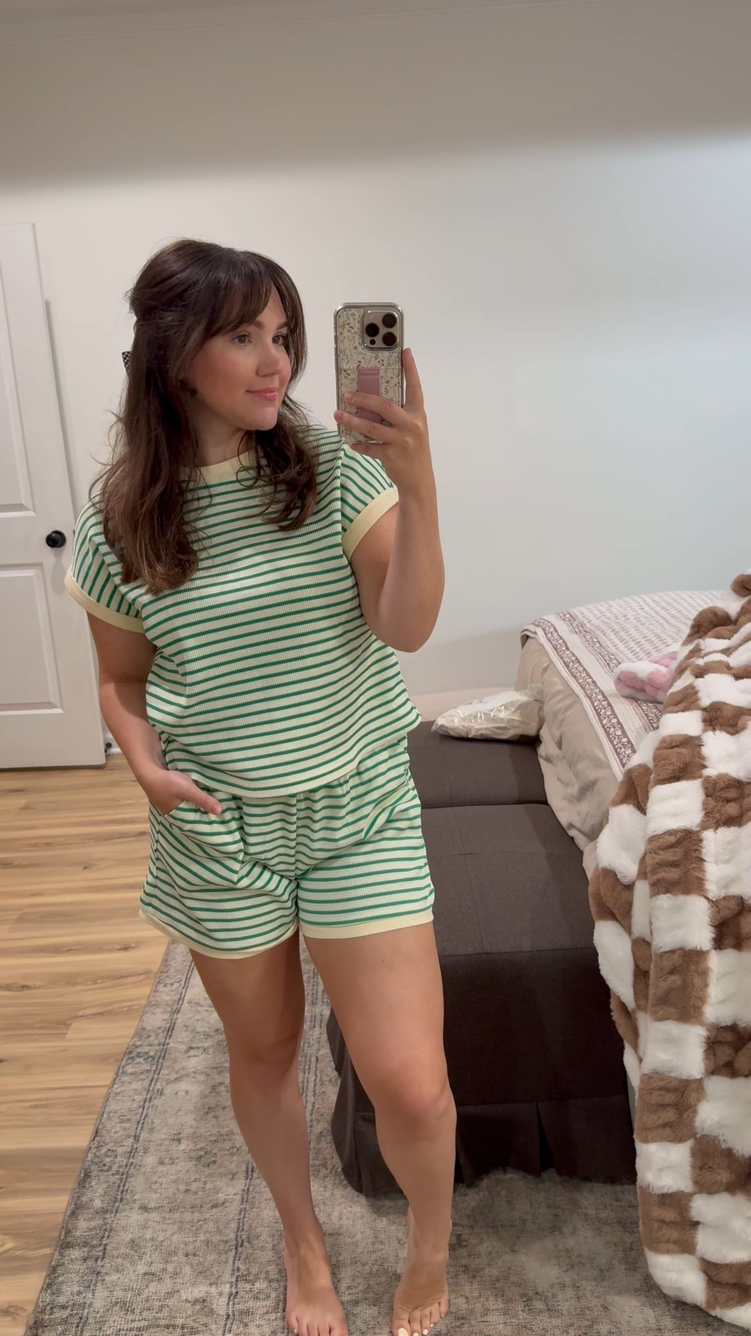 AMAZON SET 🫶🏼 wearing a medium. It’s so comfy I have it in a few colors! 