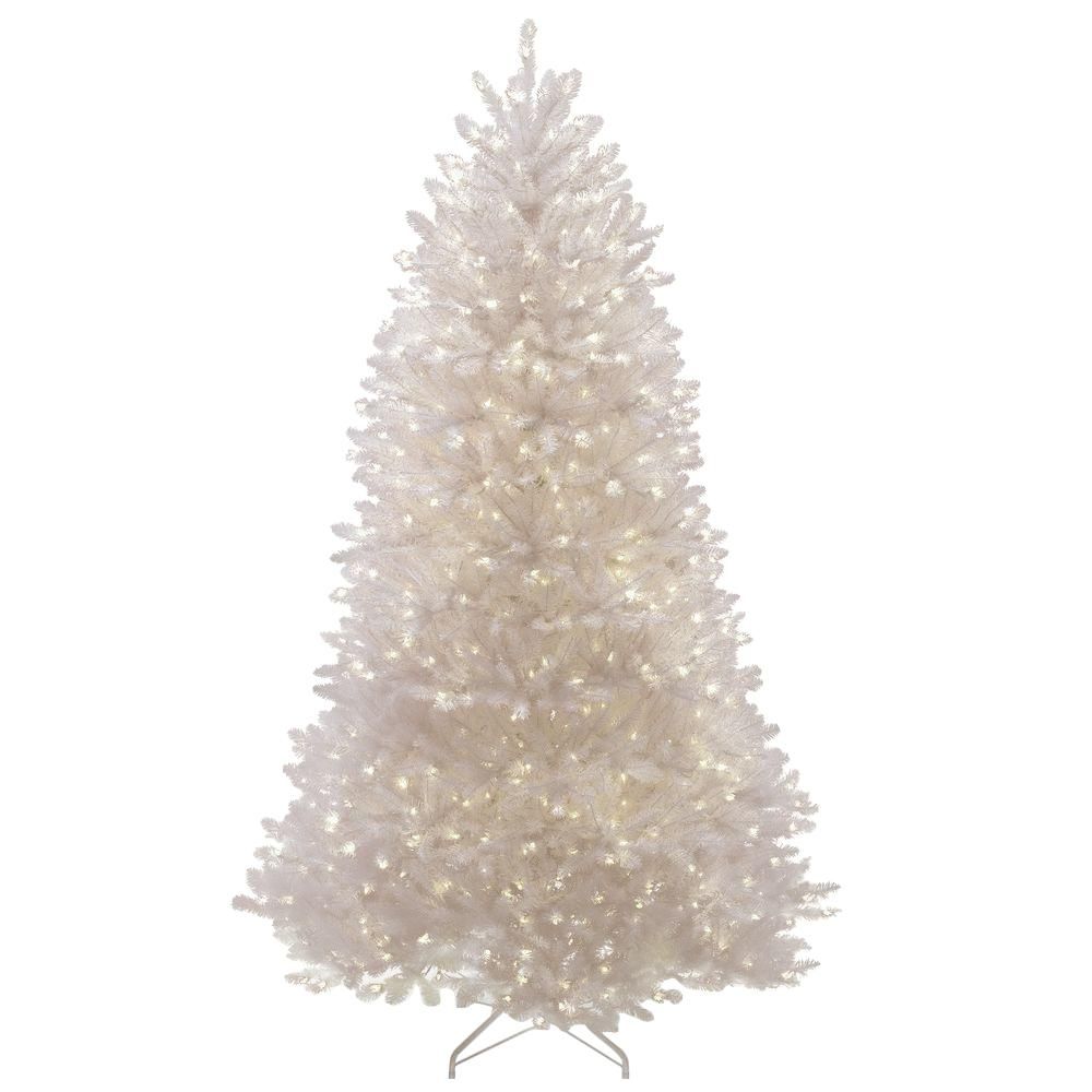 National Tree Company 7.5 ft. Dunhill White Fir Artificial Christmas Tree with Clear Lights | The Home Depot
