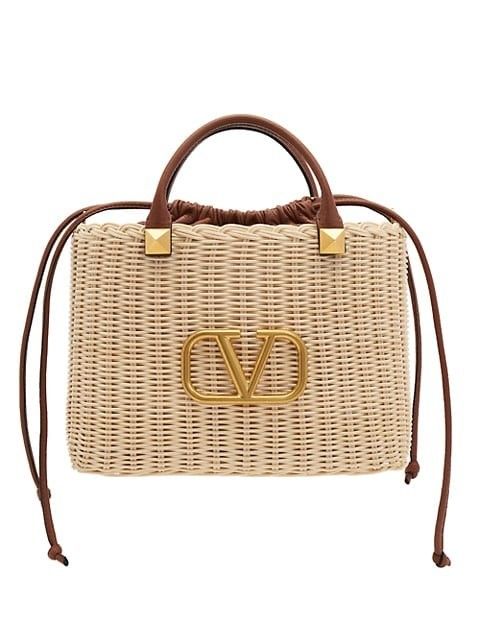 VLogo Small Wicker Basket Bag - Valentino Bag | Saks Fifth Avenue