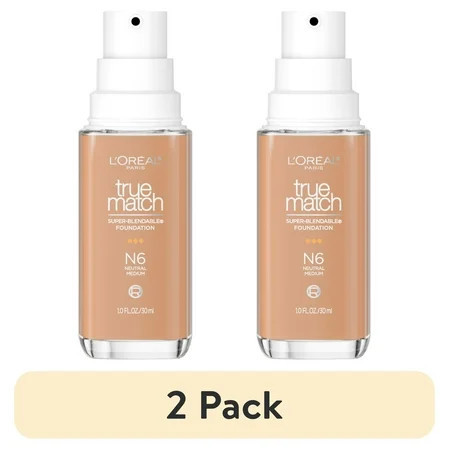 (2 pack) L'Oreal Paris True Match Cream Foundation Makeup, N6 Neutral Medium, 1 fl oz | Walmart (US)