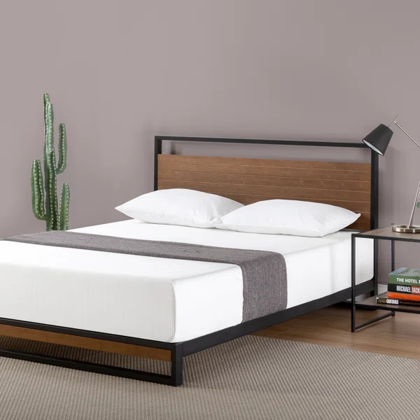 Robb 37" Low Profile Bamboo and Metal Platform Bed | Wayfair North America