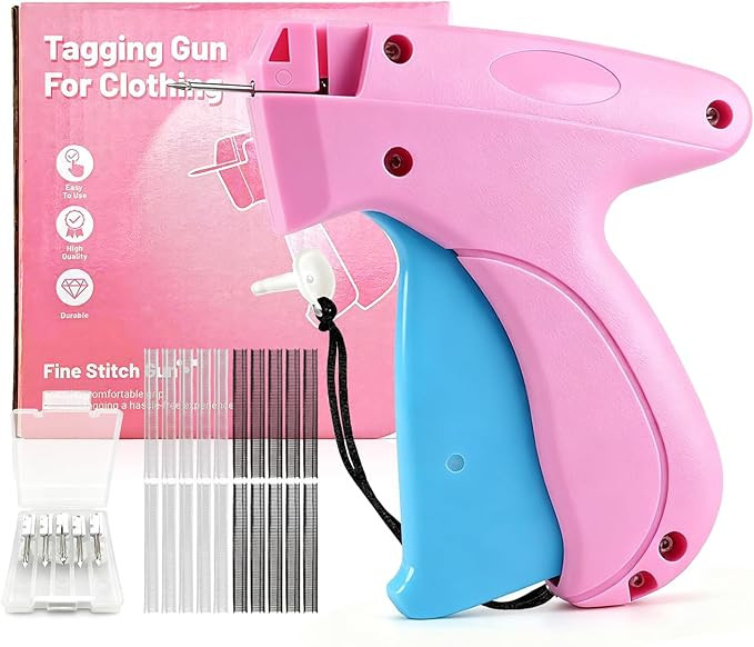 Handheld Stitch Tag Gun for Clothes, Quick Clothing Fixer, Tagging, Sewing Kit Includes 6 Needle,... | Amazon (US)