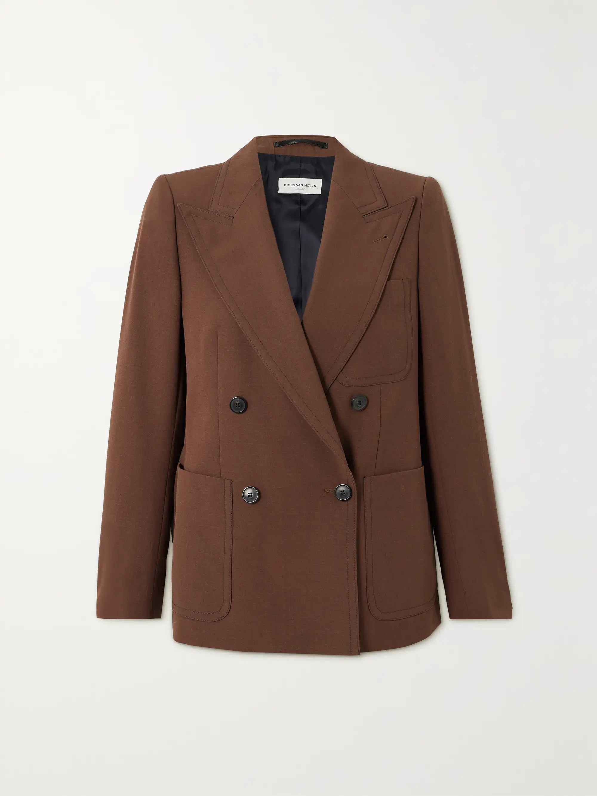 Double-breasted topstitched wool blazer | NET-A-PORTER (UK & EU)
