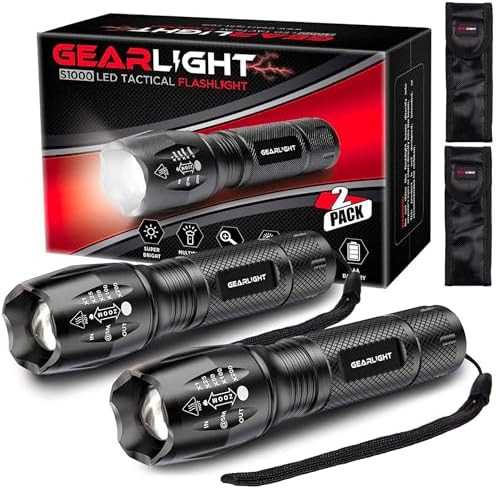 GearLight LED Flashlights - Mini Camping Flashlights with High Lumens, 5 Modes, Zoomable Beam - B... | Amazon (US)