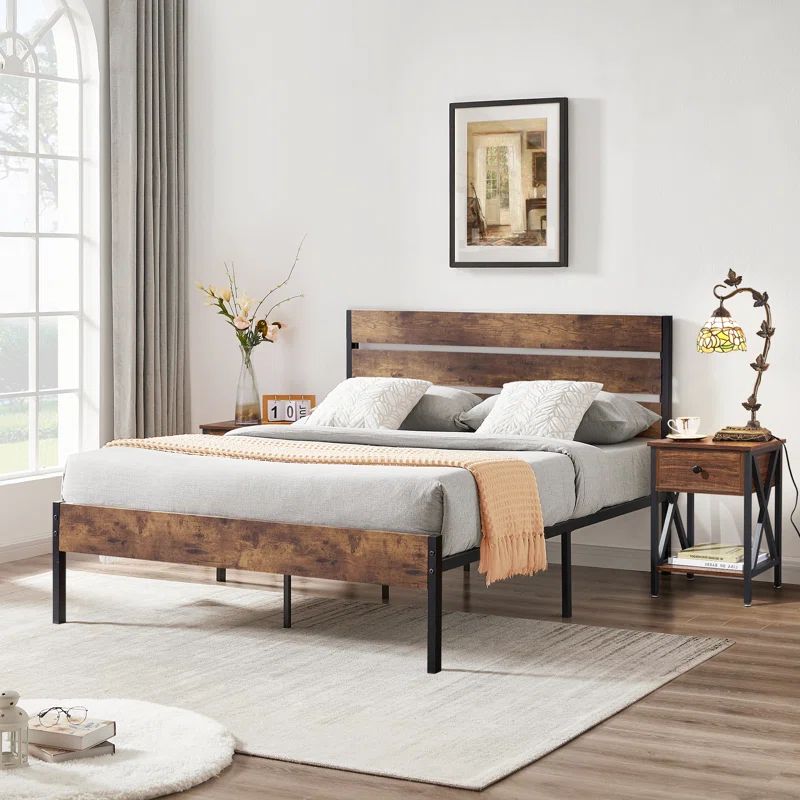 Erlean Full/Double Iron Platform 3 Piece Bedroom Set | Wayfair North America