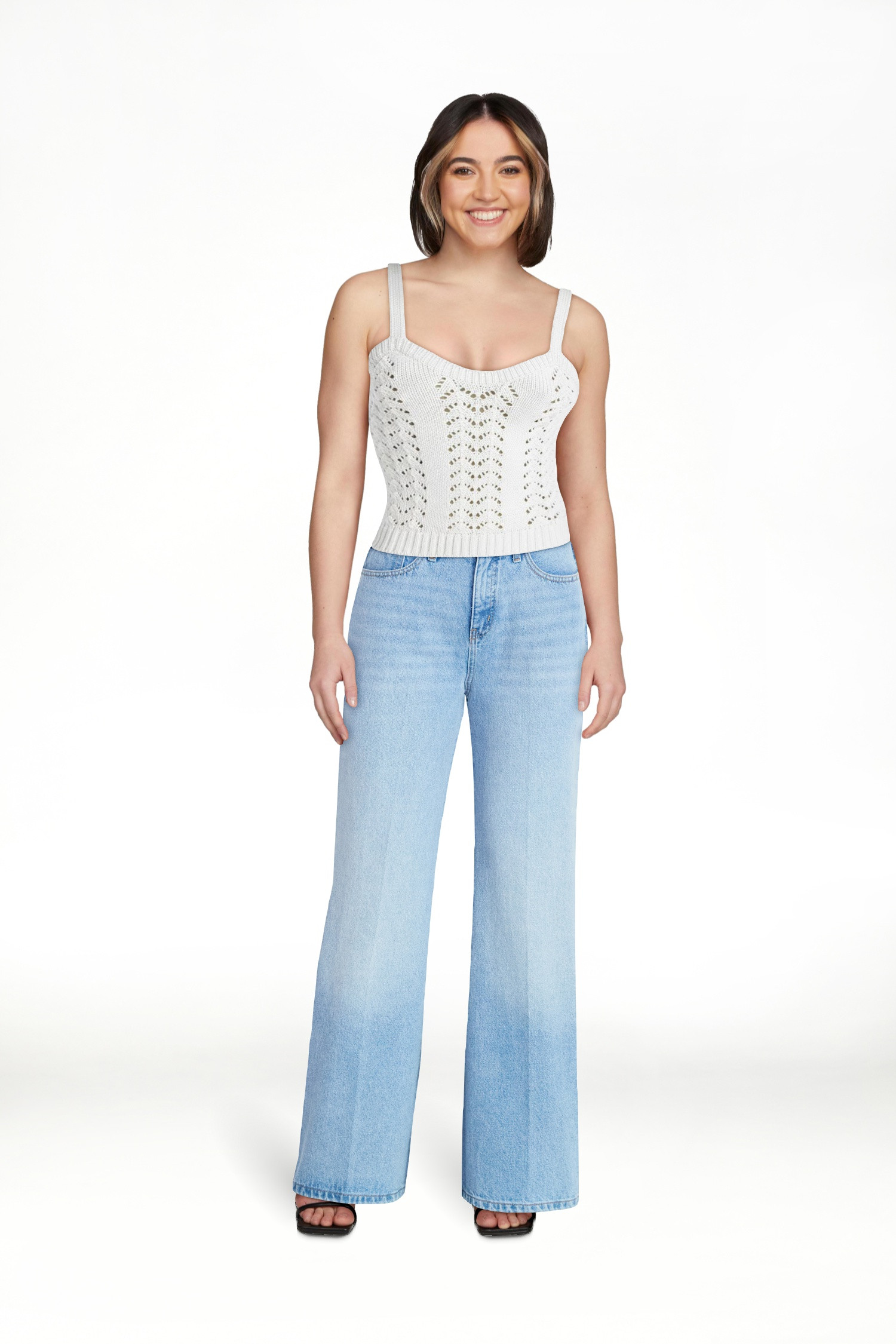 Scoop Women’s and Women's Plus Crochet Sweater Tank Top with Sweetheart Neck, Sizes XS-4X | Walmart (US)