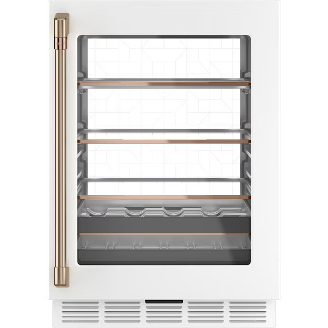 Cafe 23.75-in W Matte White Built-In/Freestanding Beverage Refrigerator with Glass Door | Lowe's