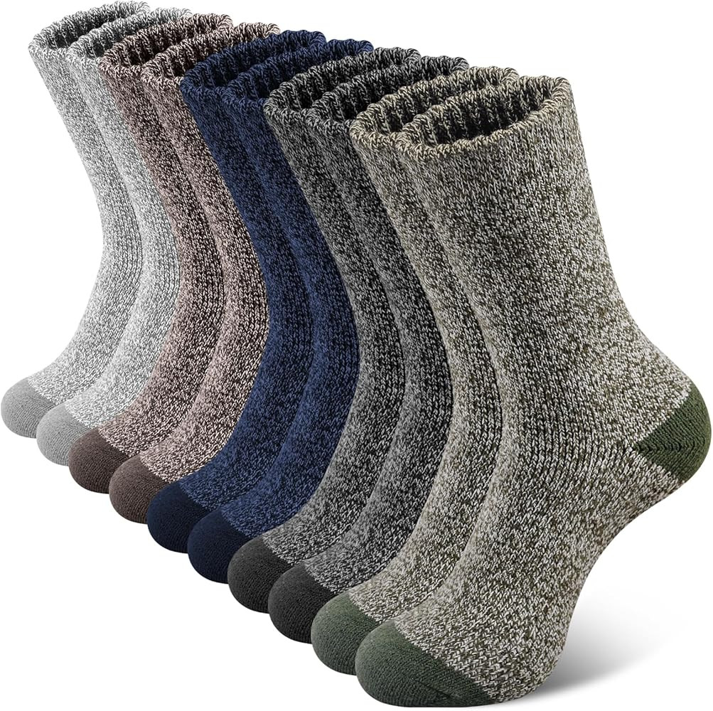 SIMIYA 5 Pairs Merino Wool Socks for Men, Super Thick Hiking Thermal Socks for Cold Weather | Amazon (US)