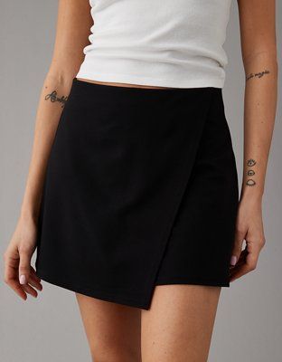 AE It Knit Asymmetrical High-Waisted Mini Skort | American Eagle Outfitters (US & CA)