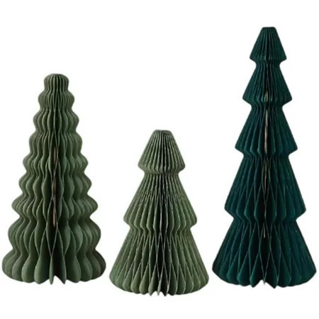 3Pcs Honeycomb Paper Christmas Tree Reusable Christmas Decorations Table Home Decor Paper Indoor Xmas Trees For Christmas Birthday New Year Party | Walmart (US)