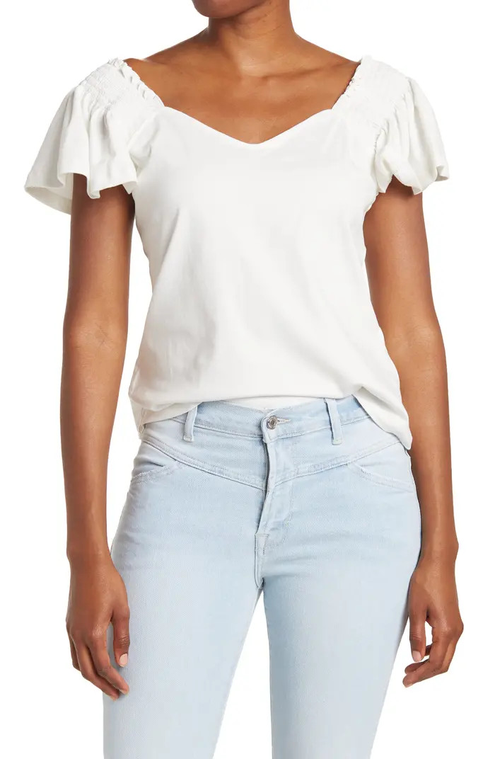 CATHERINE CATHERINE MALANDRINO Short Sleeve Sweetheart Neckline Top | Nordstromrack | Nordstrom Rack