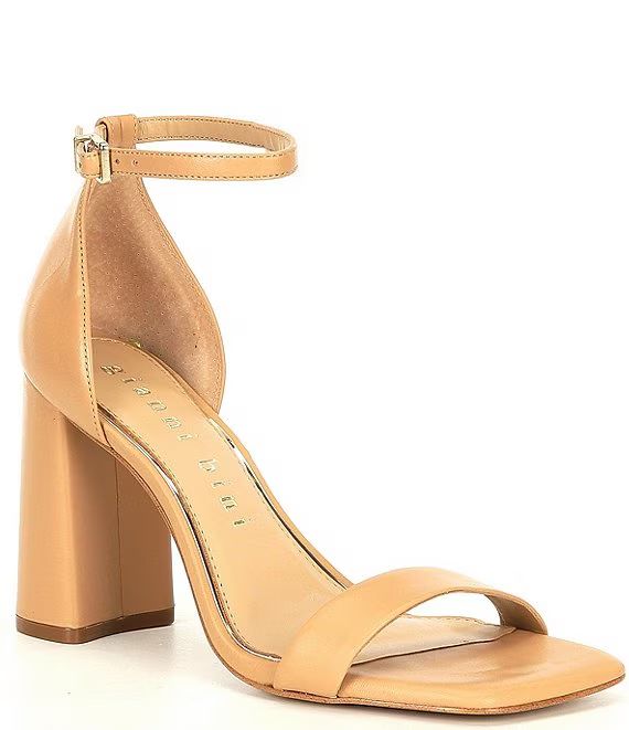 Gianni Bini Maileigh Leather Square Toe Block Heel Dress Sandals | Dillard's | Dillards