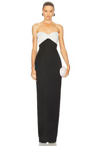 SAU LEE Jaclyn Gown in Black & White from Revolve.com | Revolve Clothing (Global)