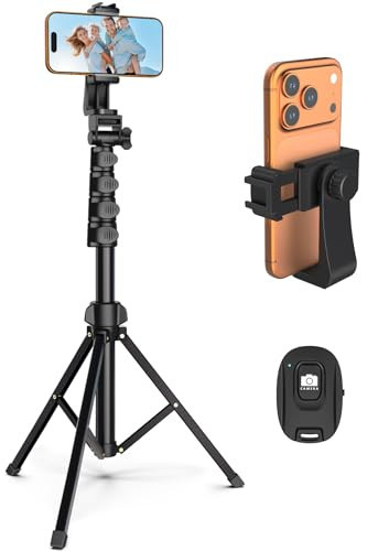 Liphisy 64” Tripod for Cell Phone & Camera, Phone Tripod with Remote and Phone Holder, Sturdy & Stable Height Adjustable Multi-Angle Shot Selfie Stick Tripod for Video Recording | Amazon (US)