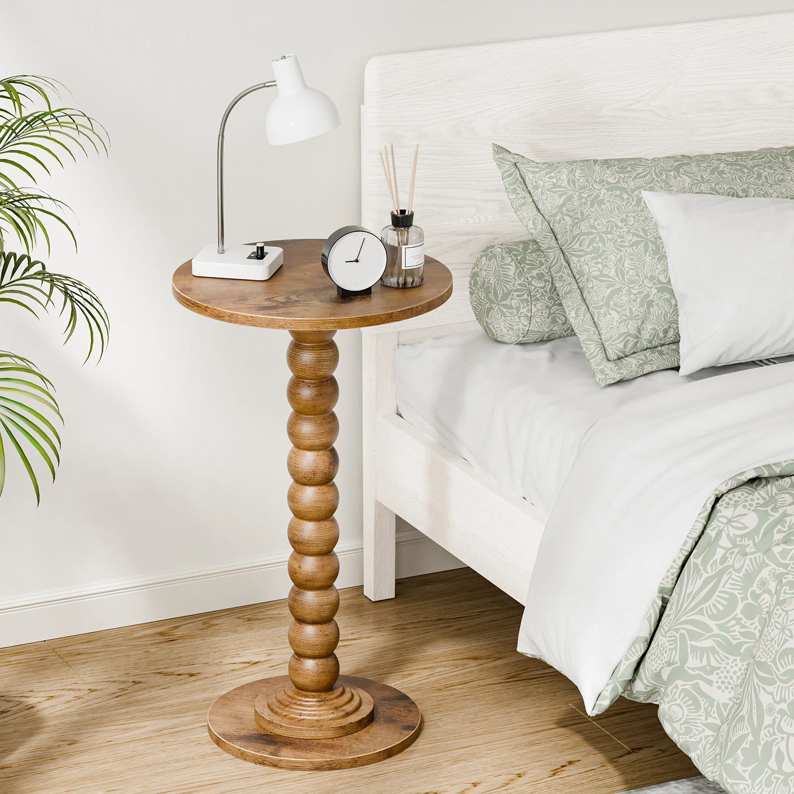 Round Side Table with Solid Wood Legs, Modern Accent Table for Living Room, Bedroom, or Office | Wayfair North America