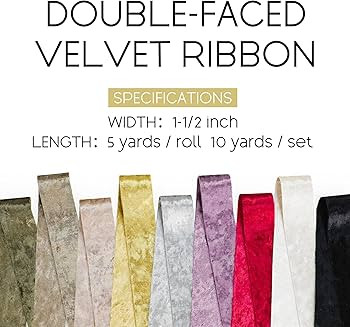 Keypan Velvet Ribbon Gold 1-1/2 inch Wide Double-Sided Glossy Fabric Ribbons for Christmas Tree D... | Amazon (US)