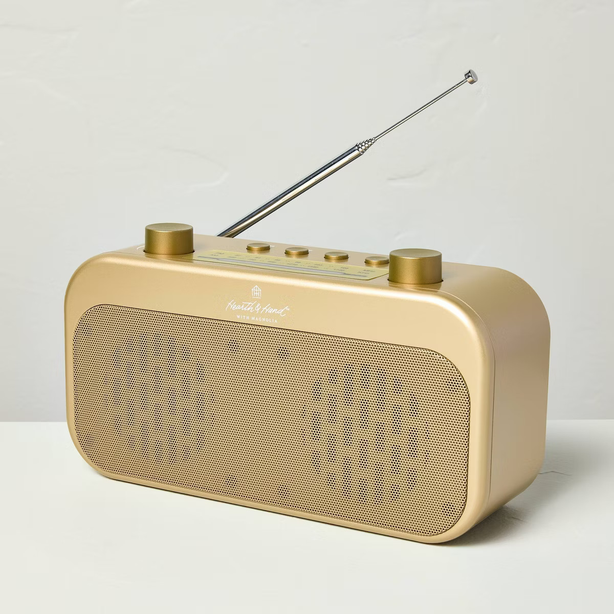 Portable Brass AM/FM Bluetooth Radio - Hearth & Hand™ with Magnolia | Target