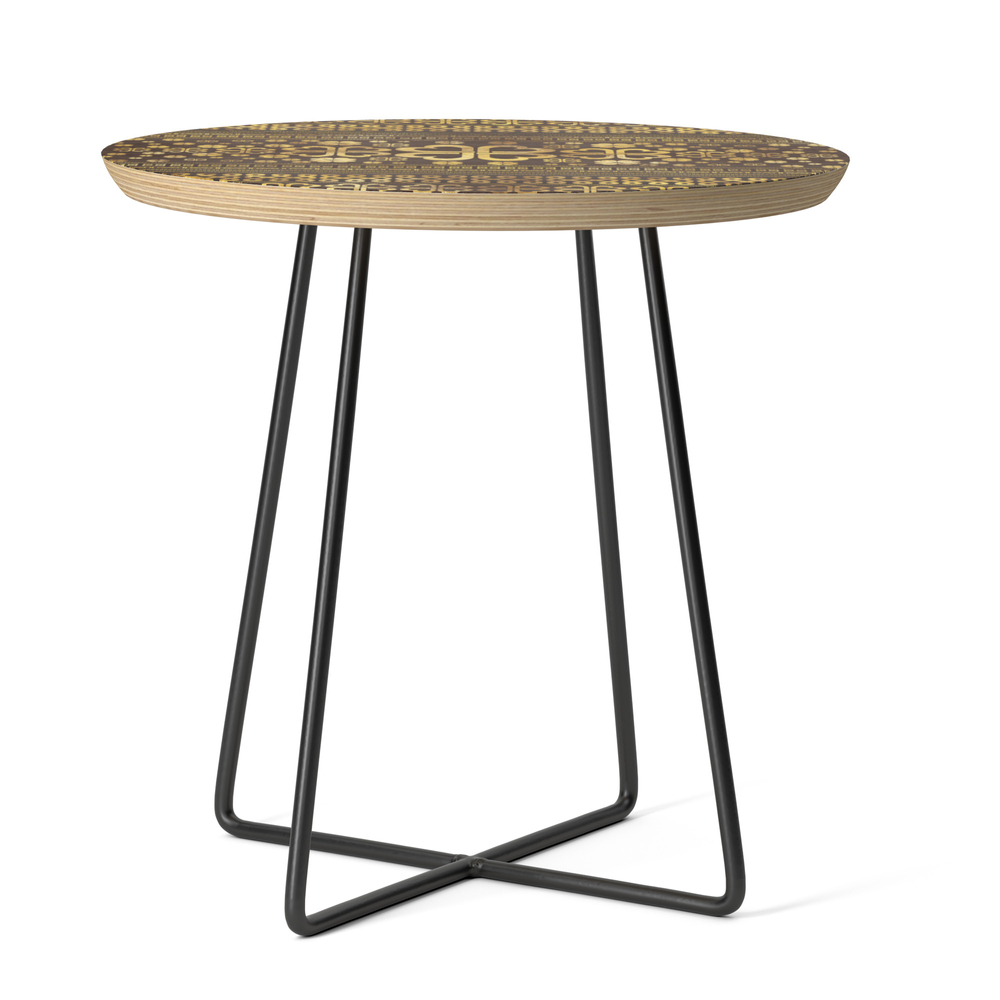 Shamrock Four-Leaf Clover Wood And Gold Side Table by k9printart | Society6