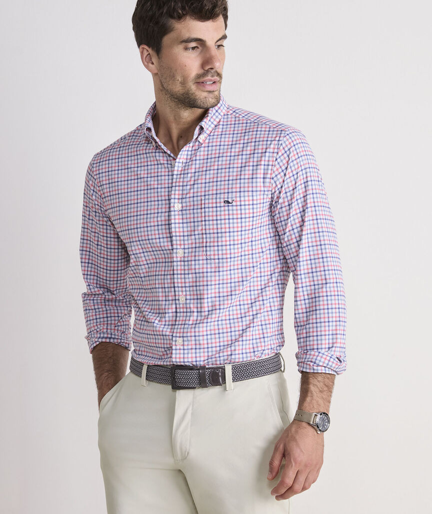 Forepeak Tattersall Featherweight Performance Shirt | vineyard vines