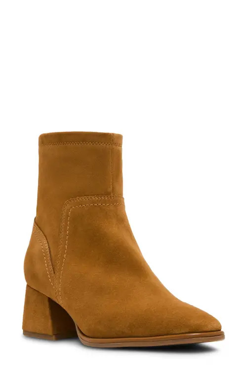 Blondo Marina Waterproof Stretch Suede Block Heel Bootie in Camel Suede at Nordstrom, Size 7.5 | Nordstrom
