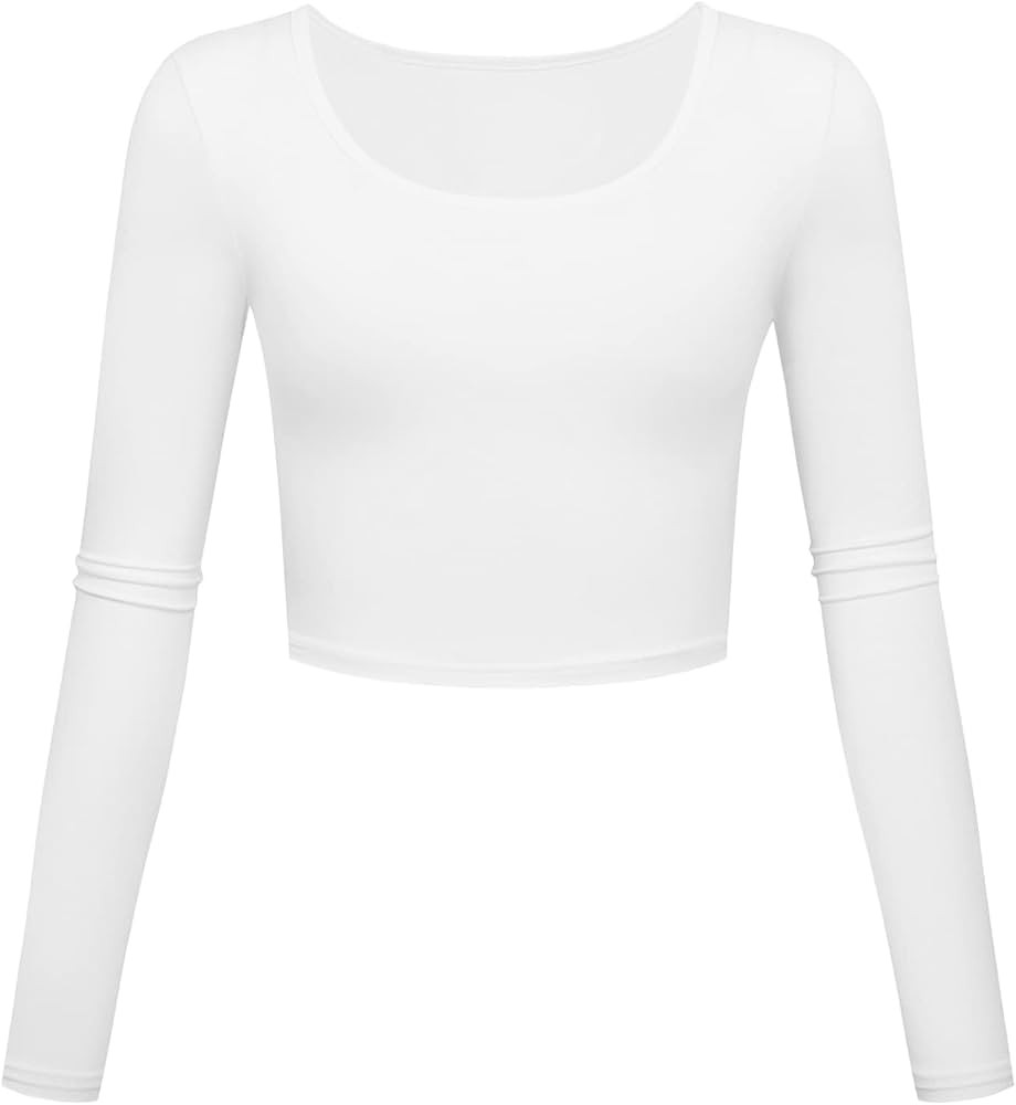 KLOTHO Lightweight Yoga Crop Tops Slim Fit Long Sleeve Workout Shirts for Women | Amazon (US)