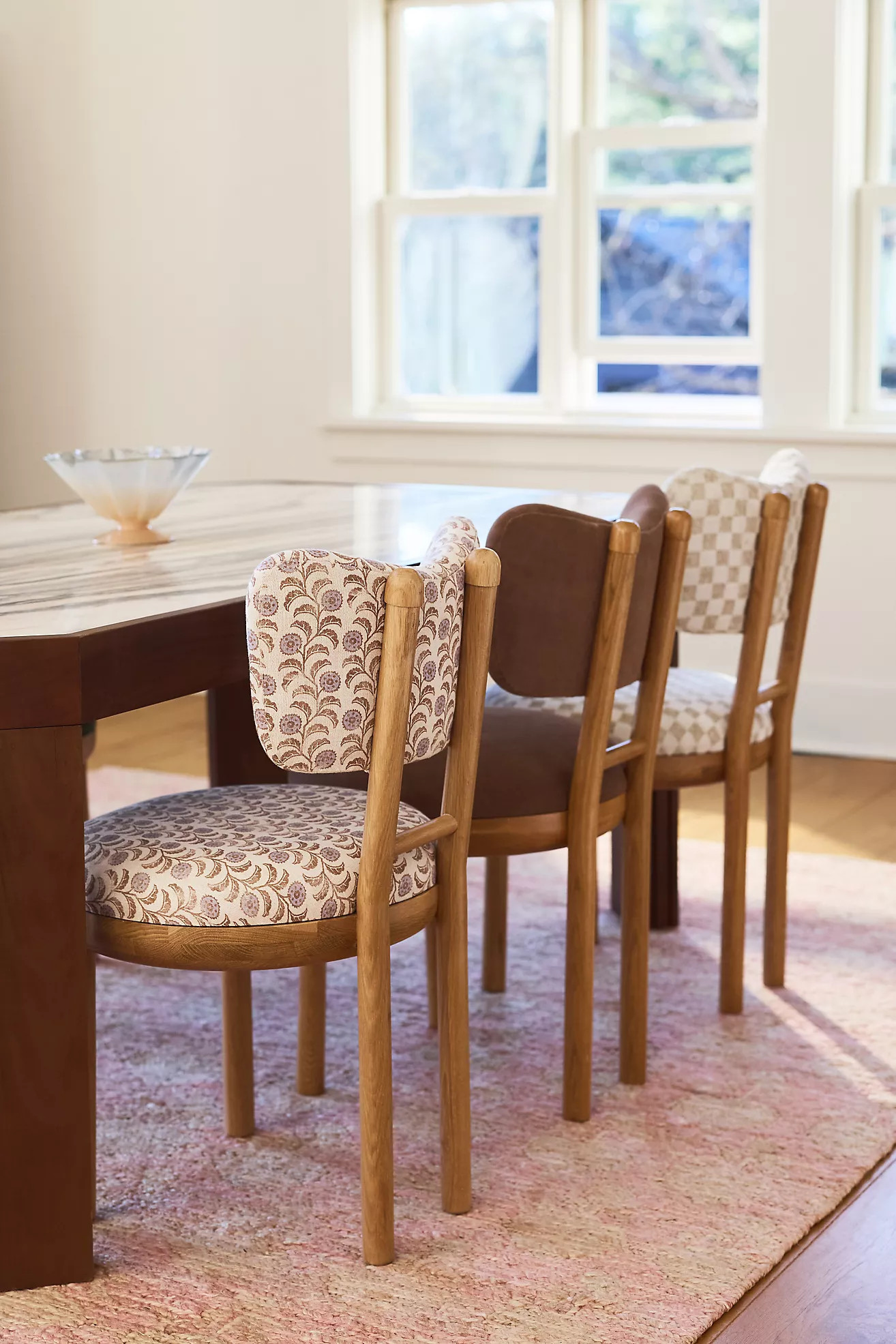 Irie Leora Block-Print Oak Wood Dining Chair | Anthropologie (US)