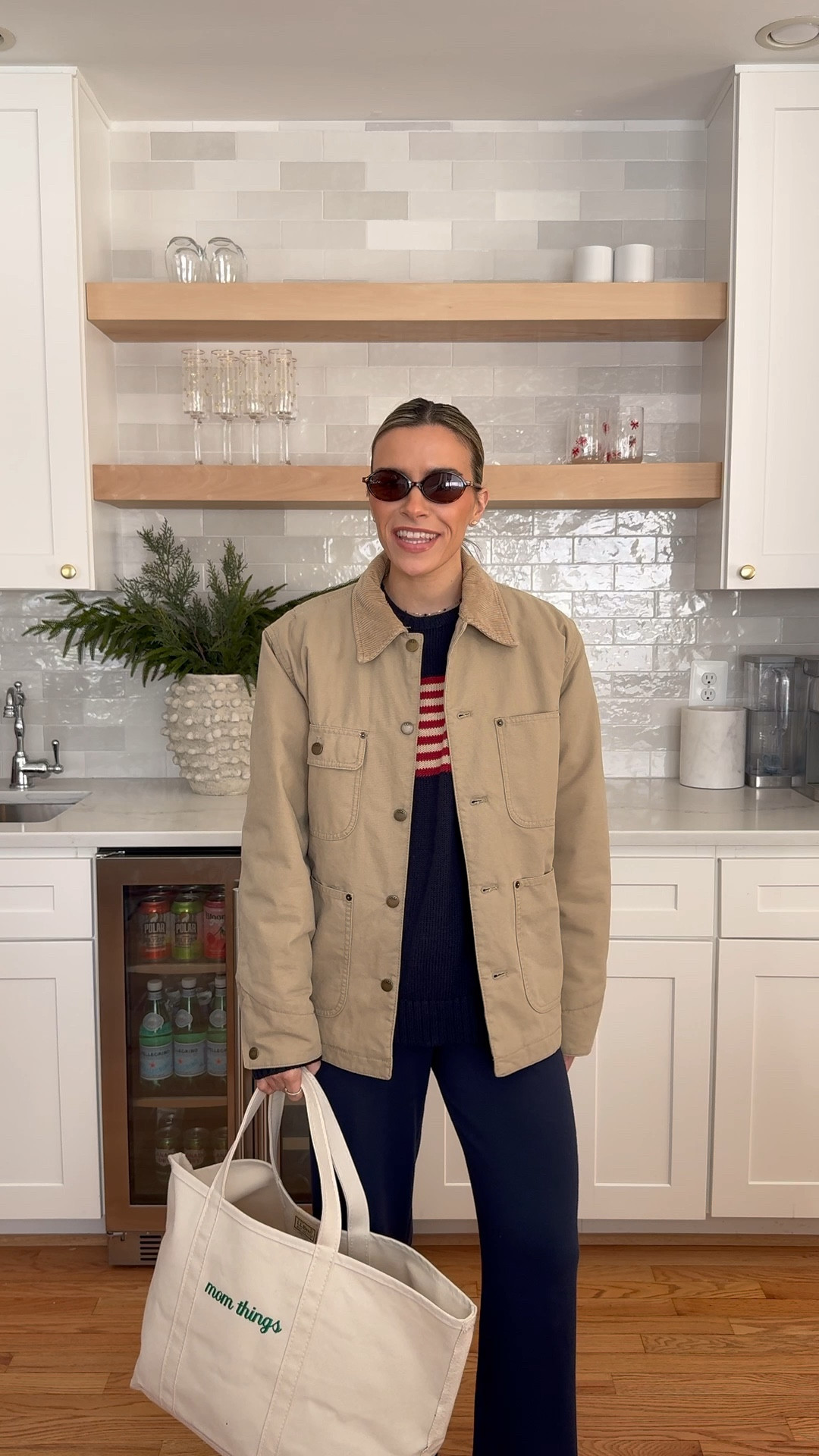 Medium sweater
Small pants 
Large tote 

#LTKgrwm #LTKootd #LTKmomlife