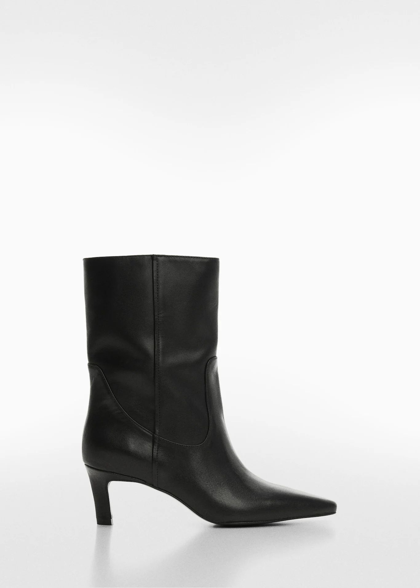 Leather boots with kitten heels  -  Women | Mango USA | MANGO (US)