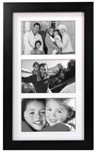 Malden International Designs Matted Linear Classic Wood Picture Frame, 3 Option, 3-4x6, Black | Amazon (US)